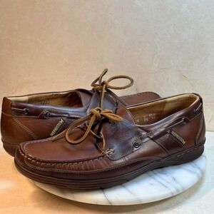 Mephisto Spinnaker Boat Shoes Men's 9.5 Brown Leather Genuine Air Relax Preppy